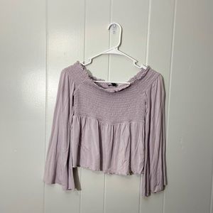 American Eagle Off-The-Shoulder Bell Sleeved Top